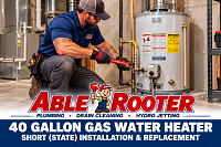 40 gallon gas water heater short (state)